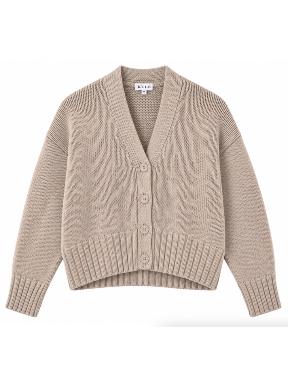 KULE Cotton Raffa Cardigan Sweater Beige Brown Women’s Size XS